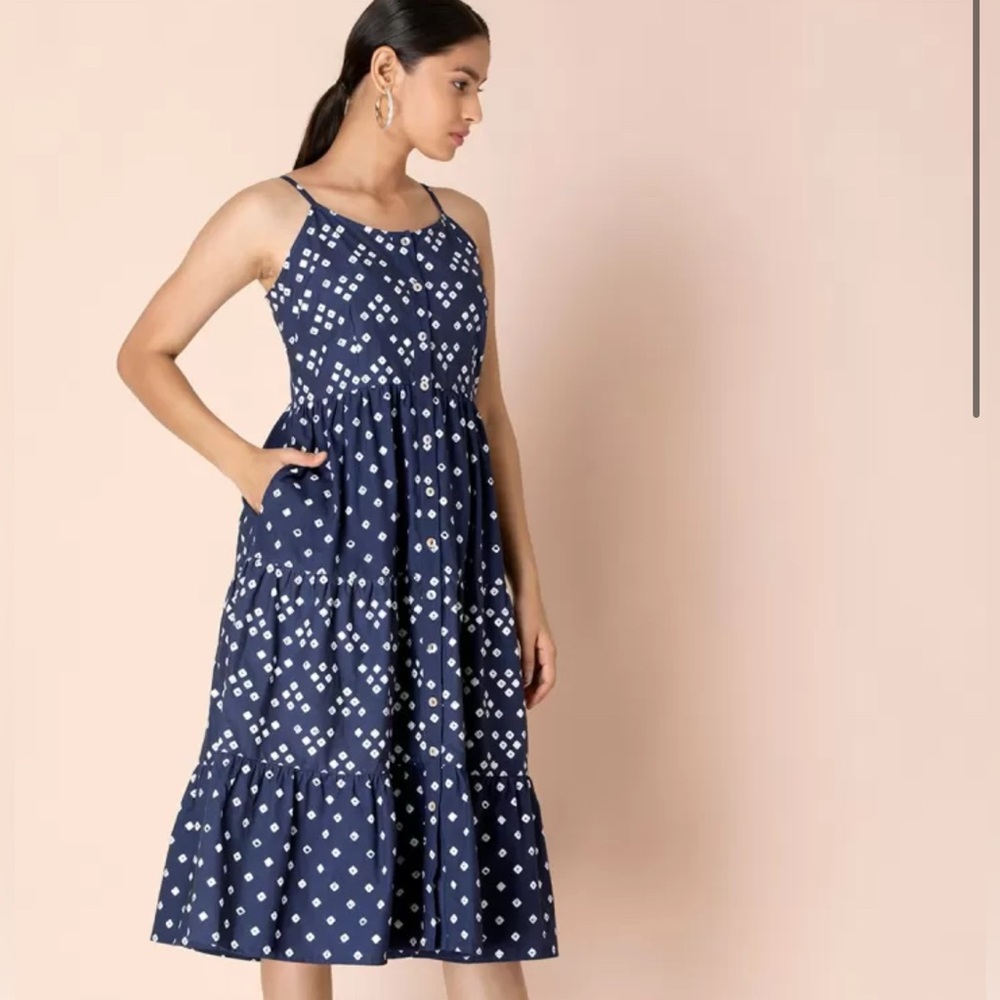 Gorgeous long Navy Blue strappy maxi dress EUC